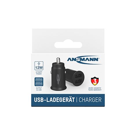 Chargeur Usb 2 Connexions Cc212 Pour Prise Allume-cigare 12-24 V Dc - 12 W. Tension De Sortie : 5 V Dc . Courant De Charge Max: