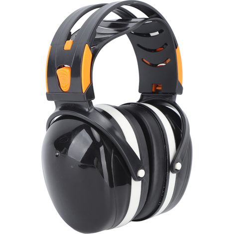 Casque antibruit pliable et léger pour une protection auditive optimale lors du jardinage, du tir et de la tonte de pelouse (noir et blanc).
