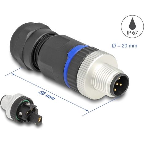M12 Stecker Delock m12 connector IP67 4 A 60 V