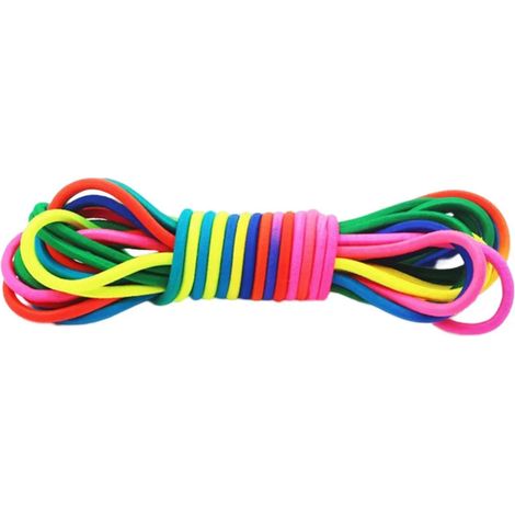 Corde à sauter ajustable pour enfants, en polyester très élastique, couleur vive, portable et résistante à l'usure, jeu interactif et équipement de fitness ludique (1/5)