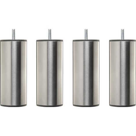 Pieds cylindriques inox 15 cm – Lot de 4 – Filetage 8 mm – Diamètre 6 cm – Fabrication respectueuse de l'environnement – Someo