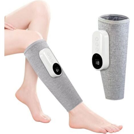 Masseur Jambes Sans Fil avec Chaleur et Compression Masseur de Mollets avec 3 Modes 3 Intensités Appareil de Massage pour Circulation Sanguine Drainage Lymphatique Relaxation Musculaire (1 Pièce)