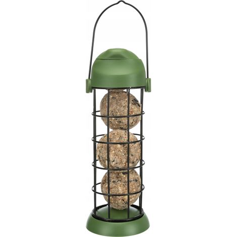 Comedero para pájaros tipo farol + bolas de grasa 30 x 90 g para alimentación de aves silvestres