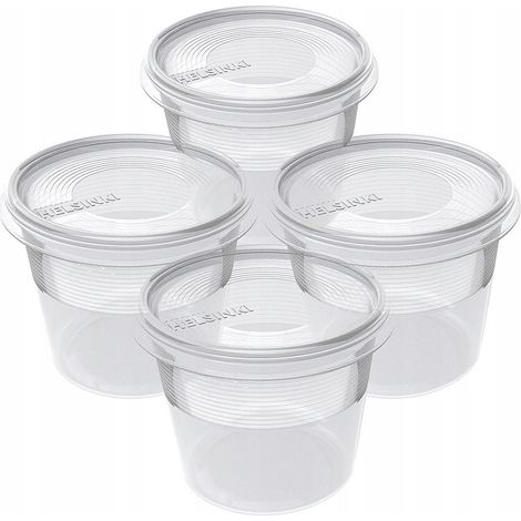 Plast-team Set aus runden transparenten Aufbewahrungsboxen 300 ml