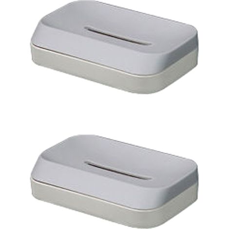 Support Pour Savon - Support Mural Étanche Sans Perçage - Réservoir À Eau Détachable - ABS Haute Résistance - Pour Salle De Bain Cuisine Douche - 2 Pièces (1/5)