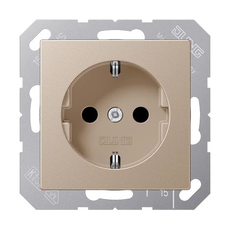 Jung Enchufe SCHUKO®, 16 A 250 V , SAFETY+, duroplástico lacado, serie A, champán A 1520 KI CH