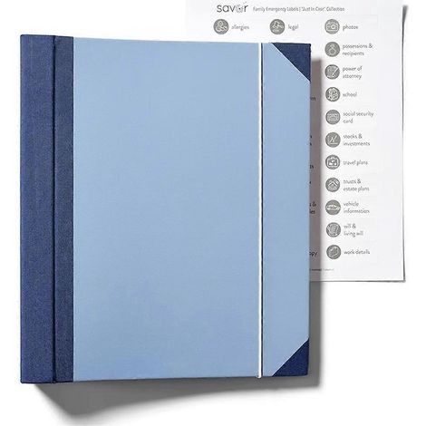 Erweiterbarer Ordner mit Aufbewahrungstasche für Notizbücher für Büro/Schule, Blau