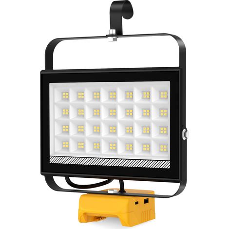 Projecteur LED Rechargeable pour 18V/20V Batterie,100W 6500LM Projecteur LED Chantier Portable, Lampe LED avec Charge Type C (1/5)