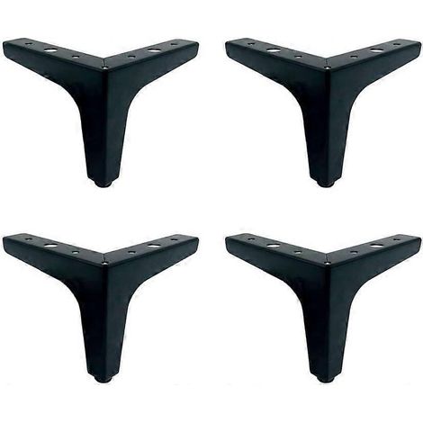 Verstellbare Schrankfüße, 10 cm (4 Zoll), 4er-Set moderne dreieckige Metall-Schrankfüße zum Selbermachen, Ersatzfüße für Schränke und Regale, Schwarz