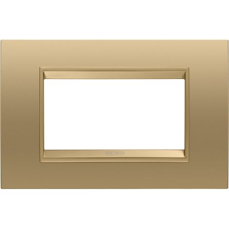 PLAQUE LUX RECTANGULAIRE MÉTAL 4P OR GEWISS GW16204XG (1/2)