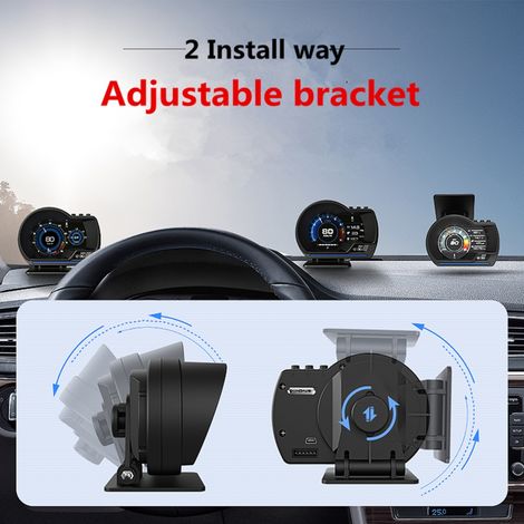 Outil de diagnostic automobile OBD2 + GPS avec affichage tête haute intelligent et écran commutable (LCD) pour tableau de bord. (1/5)