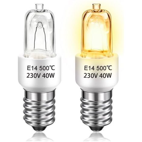 Ampoule Four 40 W 500 degré E14 230 V Dimmable Blanc Chaud 2800K Résistante à la Chaleur 500 C Ampoule E14 pour Four Micro ondes Hotte 55 virgule 5 mm (1/4)