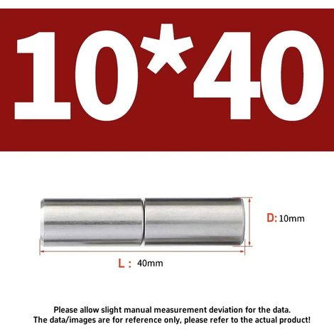 (10 x 40 mm - Lot de 2) Charnières cylindriques soudées mâles et femelles en acier inoxydable 304, accessoires amovibles pour portes, fenêtres et portails (1/5)