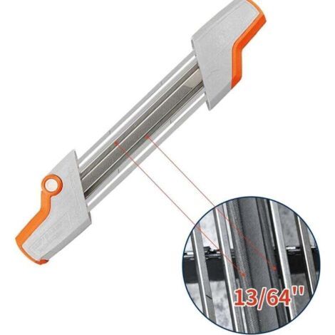 2pcs Affûteuse pour tronçonneuse Porte-lime 2 en 1 pour chaîne de tronçonneuse 3/8" P Ø 4,0 mm (1/4)