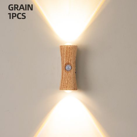 Applique murale LED rechargeable effet bois, 3 températures de couleur, fixation magnétique, 1 pièce (1/3)