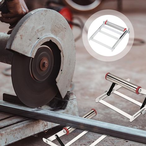 Le cadre de support de matériau long de la machine de découpe avec support à rouleau réglable a une hauteur réglable de 55 mm à 135 mm. (1/5)