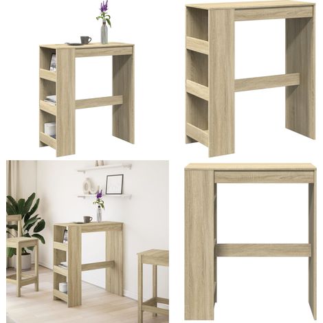 vidaXL Bartisch mit Regal Sonoma-Eiche 90x40x103,5 cm Holzwerkstoff (1/5)
