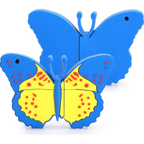 Clé USB en PVC à motif papillon, petite taille, 64 Go.