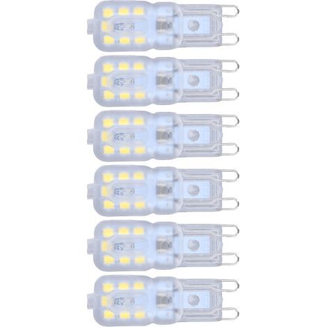 Lot 6 ampoules G9 3W dimmables – 110V – lumière blanche – lampe table / plafonnier – petite (1/5)