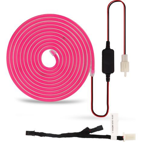 Bande lumineuse LED avant pour coffre Tesla Model 3 2018-2020, éclairage périphérique IP67, remplacement, DC12-16V, rose (1/5)