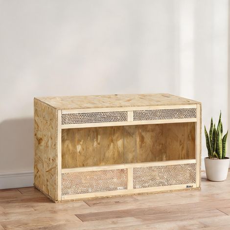 Terrarium bois naturel en panneaux de particules 100 x 47 x 47 cm (1/5)