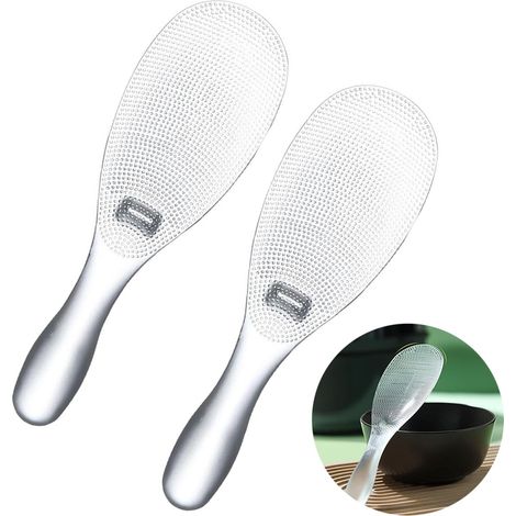 2 cuillères à riz - cuillères à riz antiadhésives - cuillères à riz résistantes à la chaleur pour cuiseurs à riz - compatibles lave-vaisselle - 20 cm (1/4)