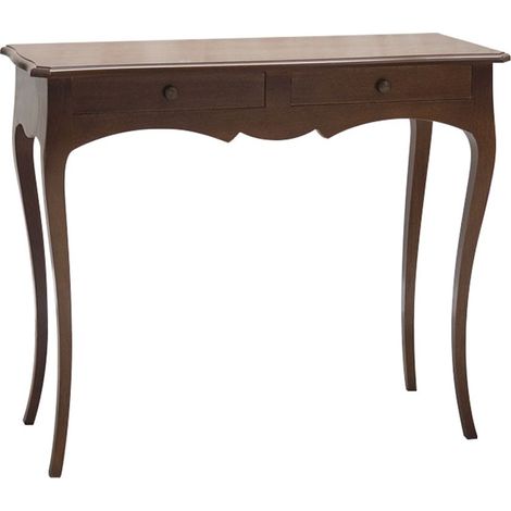 Consolle classica in legno 2 cassetti Noce