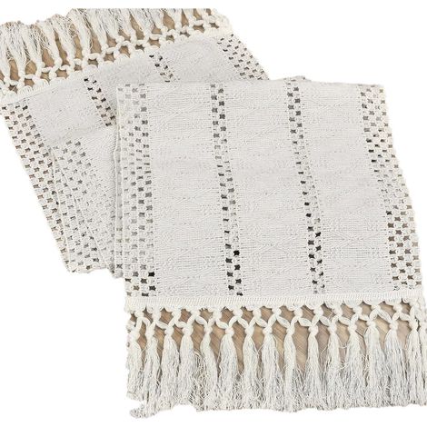 Chemin de table en textile - Décoration de table rustique - Polyester - Style champêtre - Décoration tissée style ferme - Convient pour la décoration de table, les mariages, les fêtes et la décoration (1/5)