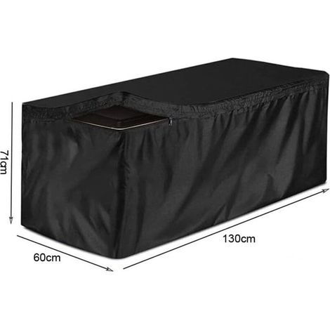 Housse de coffre de jardin pour terrasse et coffres de rangement extérieurs, tissu Oxford imperméable, 130 x 60 x 71 cm