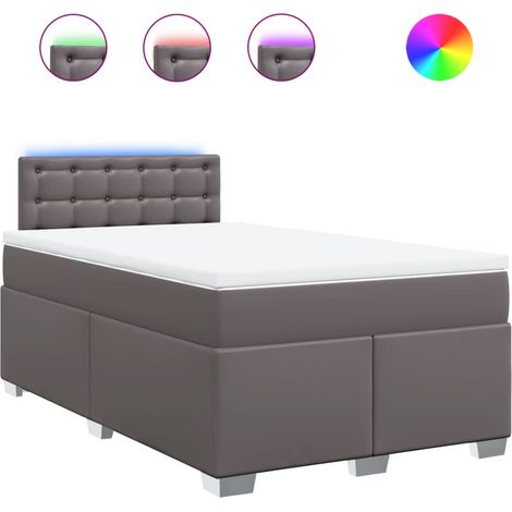 Maison Exclusive - Giroletto a Molle con Materasso Grigio 120x190 cm in Similpelle (1/5)