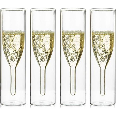 Crystal Champagne Flute Glasses, Classics Tulip Goblet, Clear Glass Cups, Mouth Blown Glasses For Catering, Weddings, Parties, Bars (1/5)