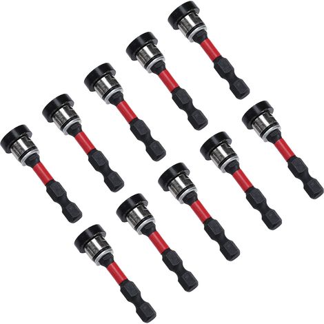 Embout de réglage de vis magnétique pour cloisons sèches PH2, tournevis à profondeur réglable avec collier en aluminium amovible 10 pièces (1/5)