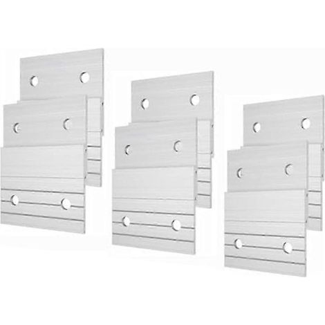 Kit de fixation murale en aluminium avec six paires de clips en Z pour miroirs et cadres photo, compatible avec les systèmes de fixation à tasseaux français.