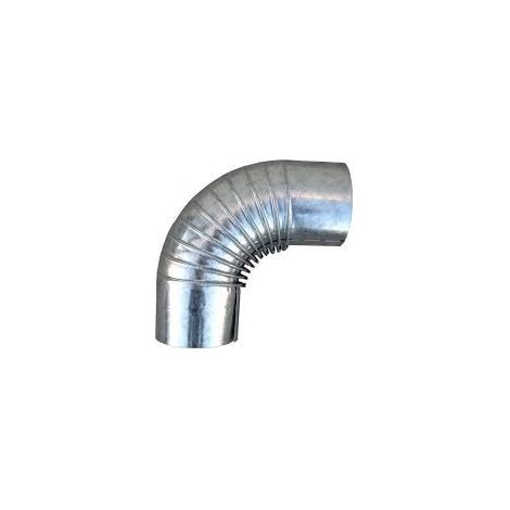 THECA codo 90g estufa galvananizado 100 mm , Codo de estufa galvanizado 0,5mmAngulo 90ºAncho 100mm. (1/4)