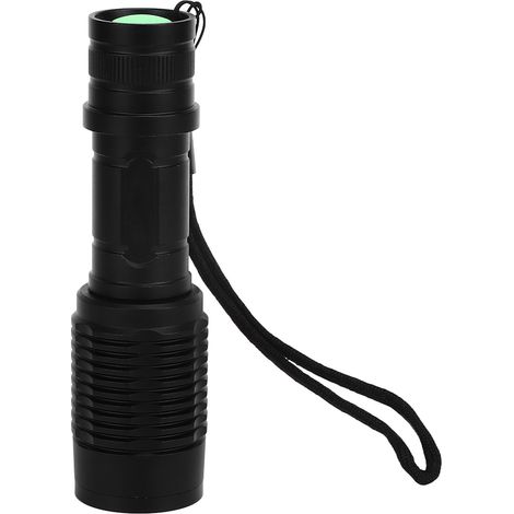 Lampe torche LED 2000LM zoom télescopique, étanche, pour extérieur, randonnée, camping, voyage, urgence, usage domestique (sans batterie) (E7) (1/5)