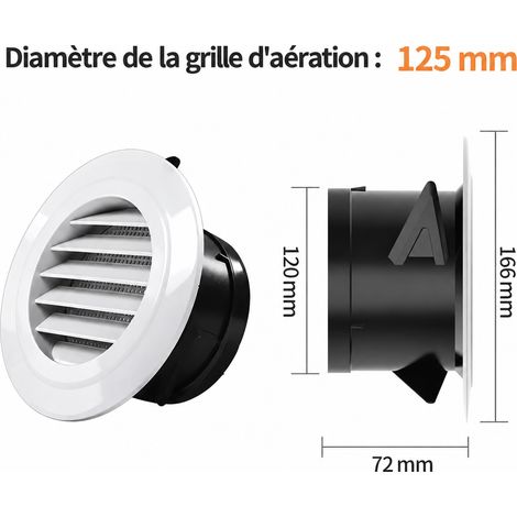 Bouche d'aération persiennes obliques blanches 125 grande usine physique qualité assurée 18 × 18 × 8 cm 113 g – Livraison gratuite