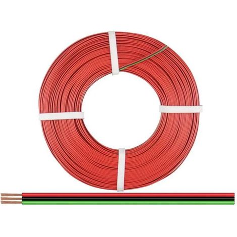Donau-elektronik Cable de cableado 3 x 0,25 mm² Rojo 50 m