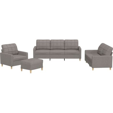 Maison Exclusive - Set di Divani 4 pz con Cuscini Tortora in Tessuto