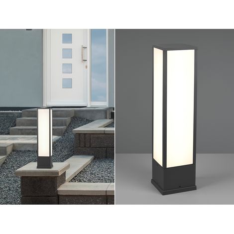 LED Sockelleuchte FUERTE eckig in Anthrazit, Höhe 60cm, IP54