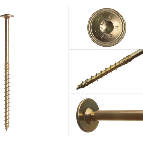 Tellerkopfschrauben gelb verzinkt 8,0 x 160 mm Torx - Schachtel