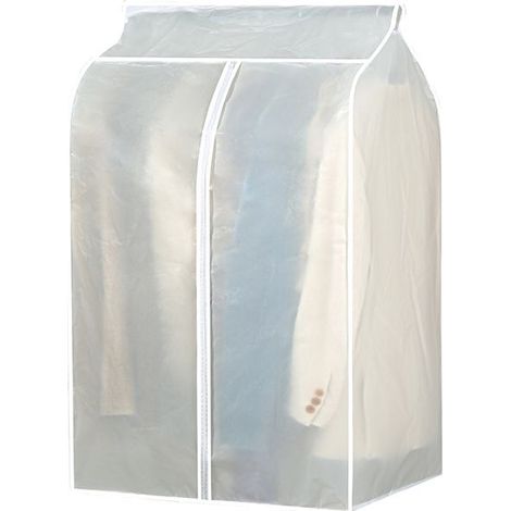 Housse de vêtement – protège-cintre – sac de suspension étanche 5080120 cm – PEVA blanc (1/5)