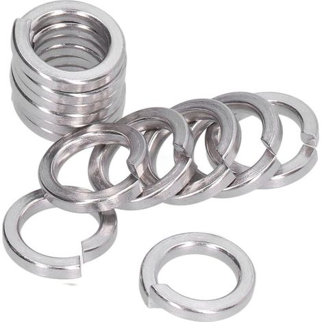 150 rondelles frein à ressort, section carrée fendue, assortiment d'outils, acier inoxydable A2 de qualité marine, M5