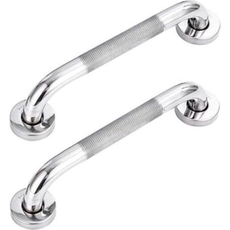 Lot de 2 barres d'appui de salle de bain en acier inoxydable 304 avec poignée antidérapante,pour baignoire,toilettes, salle de bain, rampe d'escalier