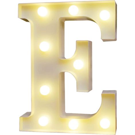 Lettere dell'alfabeto illuminate a LED, luce notturna bianca calda, funziona con 2 batterie AA, impermeabile IP54 (bianca)