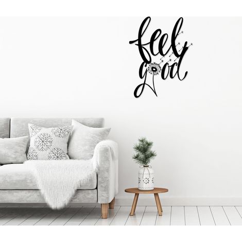 METAL WALL ART NO:36 FEELGOOD - Black