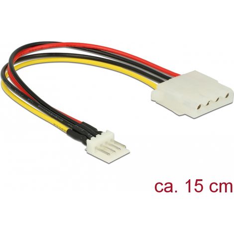 Delock Cable de alimentación para disquete de 4 pines macho Molex hembra de 4 pines y 15 cm