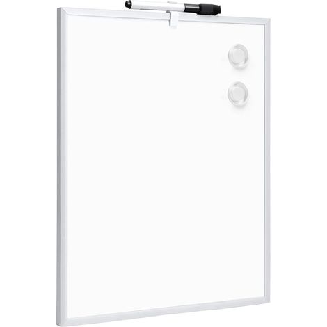 Tableau Blanc Magnétique Effaçable à Sec, Cadre en Aluminium, Tableau d’Affichage Magnétique, Fixation Murale Adhésive, Pour la Maison, le Bureau, l’École, 28 x 36cm (1/5)