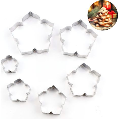 Moule à découper en forme de pétale de lys en acier inoxydable (5 pièces) pour gâteaux, fondant et biscuits (1/4)