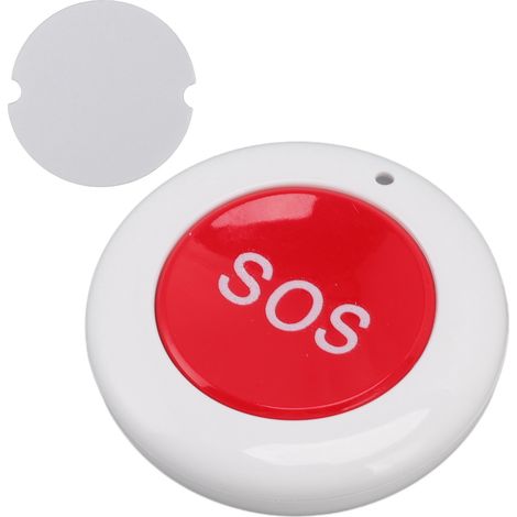 Intelligente, kompakte, runde Funkfernbedienung für Zuhause, Flur, Büro, Garage – 3-V-Gleichstromversorgung, Farben: Weiß und Rot, SOS-Funktion (1/5)