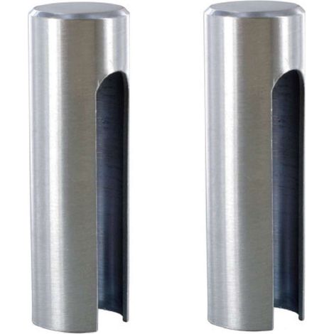 Cyclingcolors – Lot de 2 couvre-gonds en plastique chrome poli – Ø16mm, hauteur 43mm – Protection charnières pour fenêtres et portails